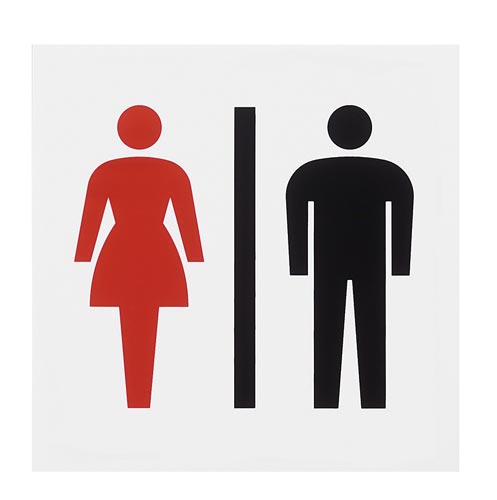 サインプレート 女男マーク 片面マット白×2