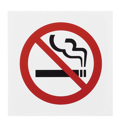 サインプレート 禁煙マーク 片面マット白×2