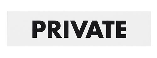 サインプレート PRIVATE 片面マット白×4