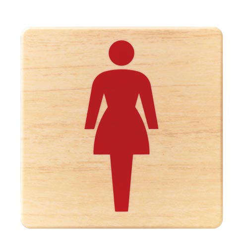 サインプレート 女マーク赤 木目×3