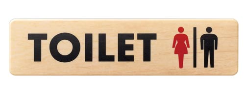 サインプレート TOILET女男マーク入 木目×3