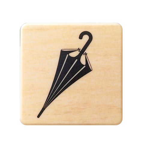 サインプレート 傘マーク 木目×6