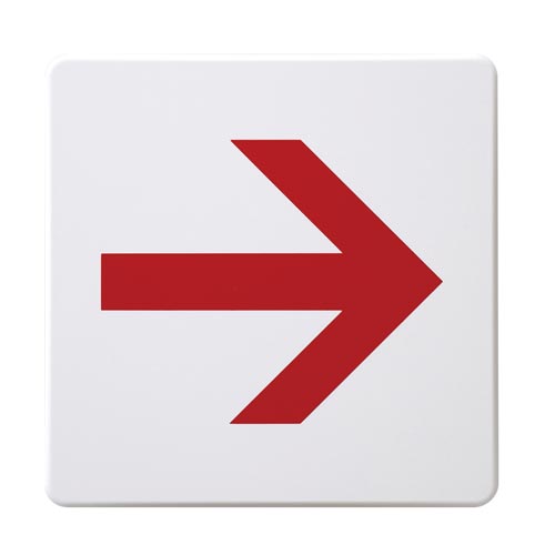 サインプレート 白 赤矢印 A×5