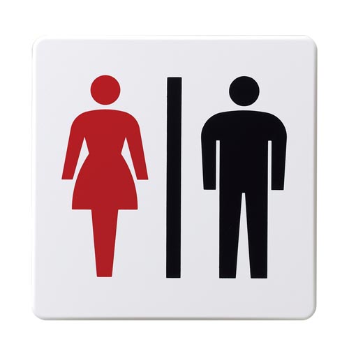 サインプレート 白 女男マーク×4