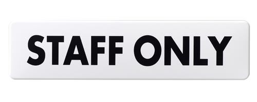 サインプレート 白 STAFF ONLY×5