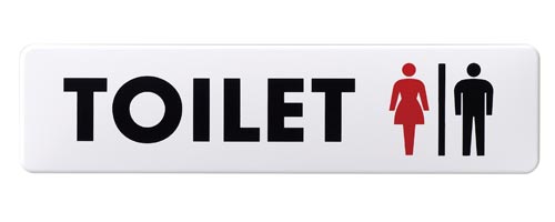 サインプレート 白 TOILET女男マーク入×4