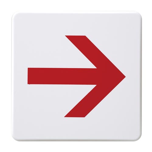 サインプレート 白 赤矢印×5