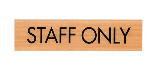 サインプレート STAFF ONLY×2