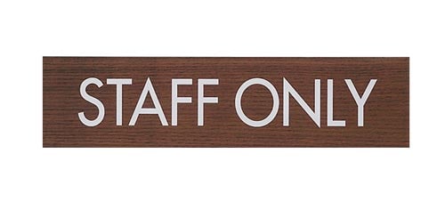 サインプレートSTAFF ONLY×2