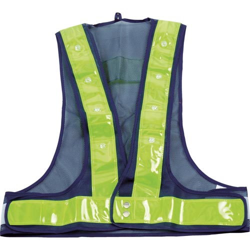 LED付安全ベストネイビー×反射材イエロー