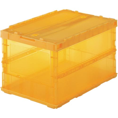 薄型折りたたみコンテナスケル50Lロックフタ付