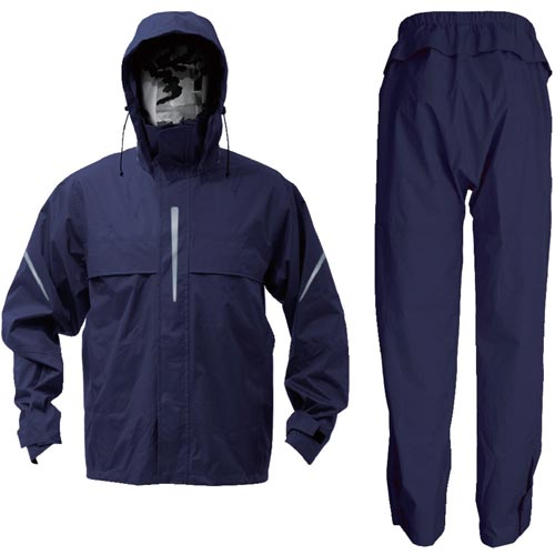 ベンチレーション(通気口)付レインスーツネイビーL