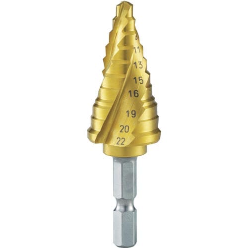 六角軸ステップドリル2枚刃チタン3SNMS22G