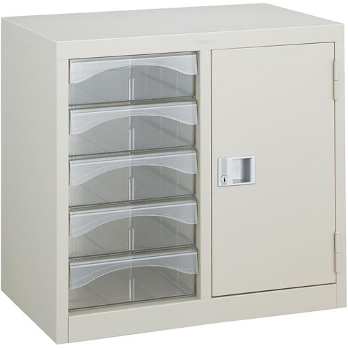 レターケースA4型・扉棚付コンビ深型引出し5個