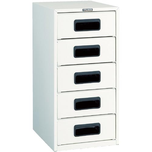 αレターケーススチール深型5段引出飛出し防止型