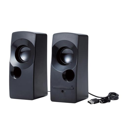 2.0chPCスピーカー 5W USB電源 黒