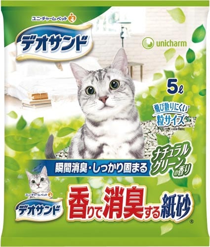 デオサンド香りで消臭する紙砂ナチュラルグリーン5L