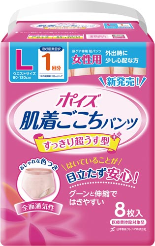 ポイズ 肌着ごこちパンツ 女性用1回分 L 1箱