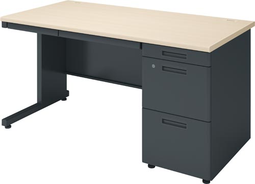 ×インベント片袖奥700幅1400ナチュラル脚BK