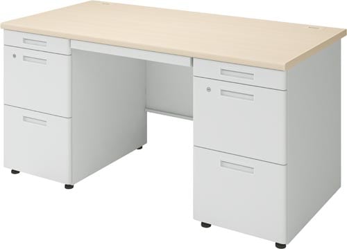 ×インベント両袖奥700幅1400ナチュラル脚WH