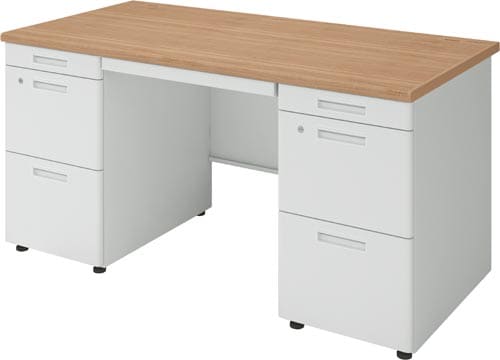 ×インベント両袖奥700幅1400ラスティック脚W