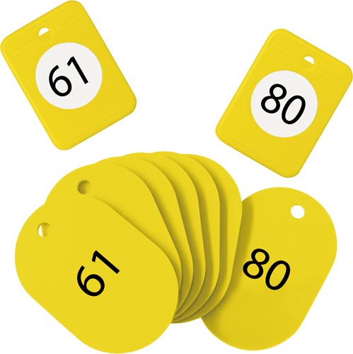 クロークチケット 61−80番 黄