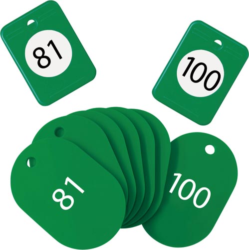 クロークチケット 81−100番 緑