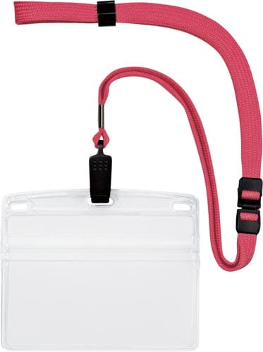 吊り下げ名札クリップ式ヨコ特大サイズ10個 桃