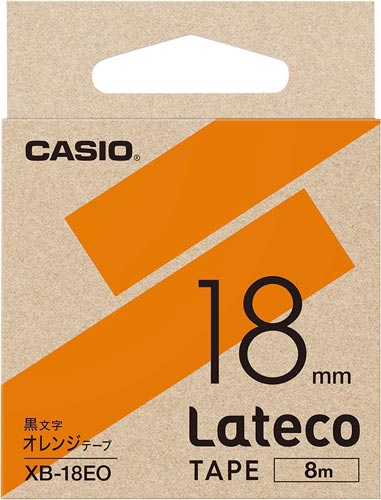 LATECO 橙色テープ 18mm 黒文字
