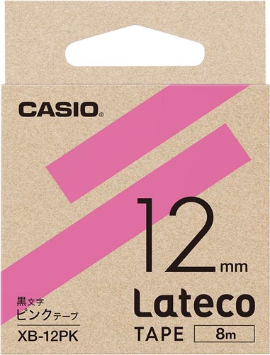 LATECO 桃色テープ 12mm 黒文字
