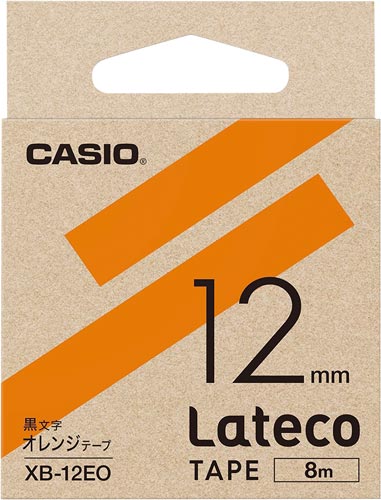LATECO 橙色テープ 12mm 黒文字