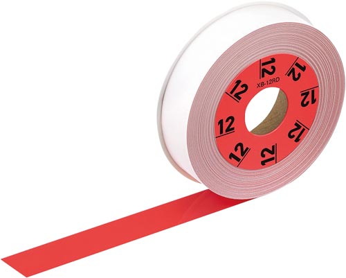 LATECO 赤色テープ 12mm 黒文字