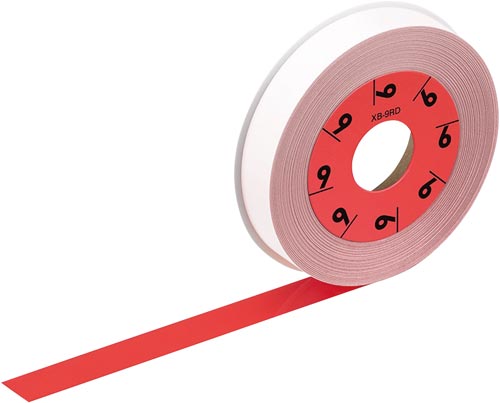 LATECO 赤色テープ 9mm 黒文字