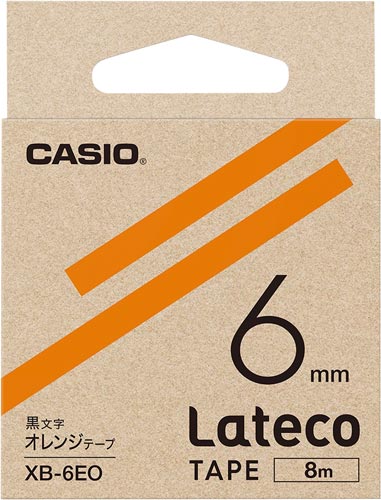 LATECO 橙色テープ 6mm 黒文字