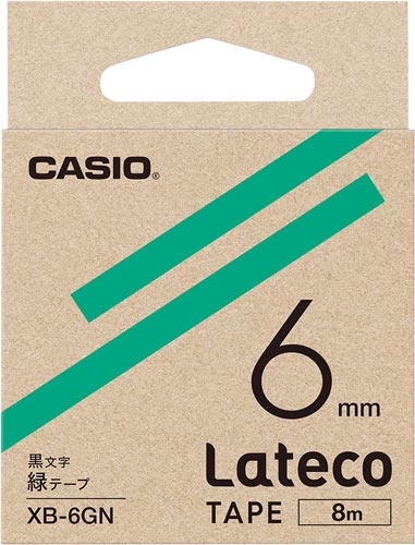 LATECO 緑色テープ 6mm 黒文字