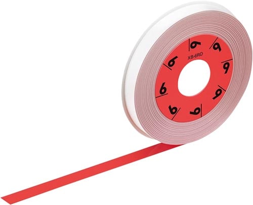 LATECO 赤色テープ 6mm 黒文字