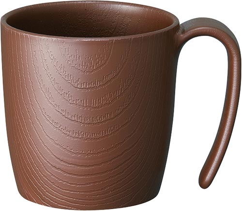 木目 持ちやすいコップ 290ml ブラウン