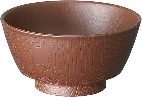 木目 持ちやすい汁碗 330ml ブラウン