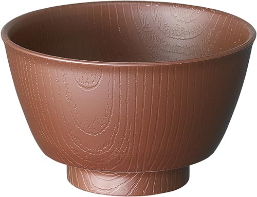 木目 持ちやすい茶碗 370ml ブラウン