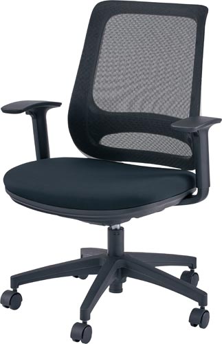 YT7チェア 肘付 ブラック×ブラック