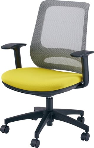 YT7チェア 肘付 グレー×イエロー