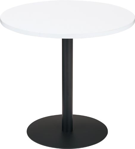 PKテーブル円形 W750天板ホワイト脚ブラック