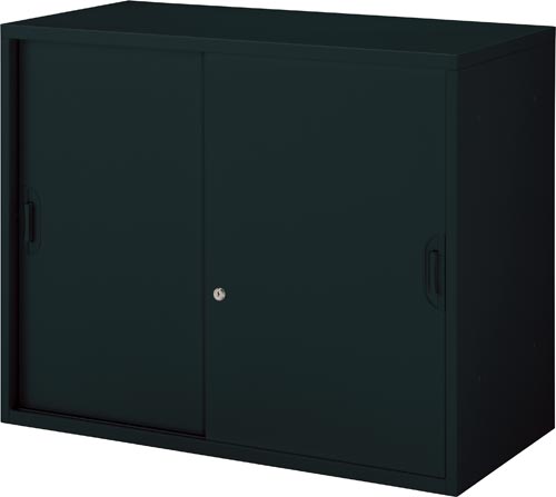 アッセ収納ブラック900×450上置2段引き違い