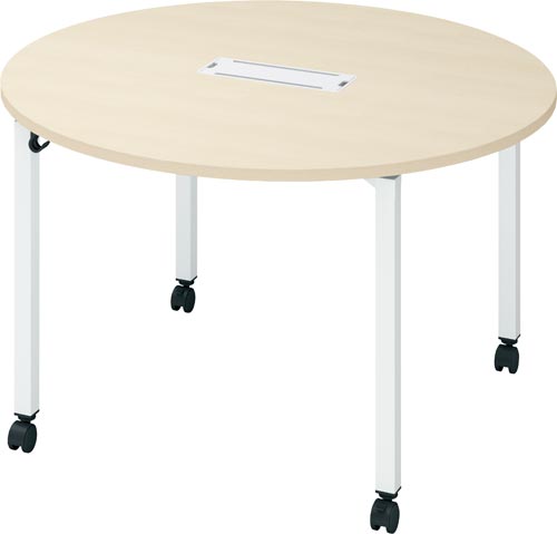 インベントFSデスク 円形 ナチュラル脚WH