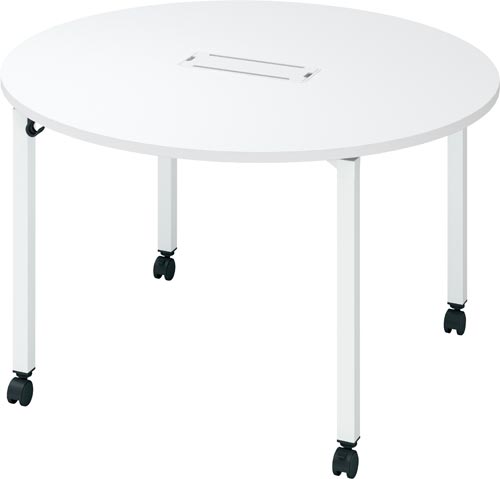 インベントFSデスク 円形 ホワイト脚WH