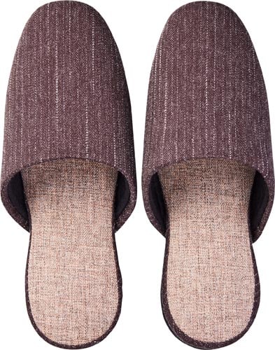 ステッチ柄ツートンスリッパ ダークブラウン×10