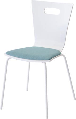 アルベチェア ホワイト 布ブルー 4脚以上