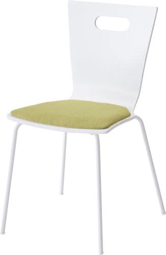 アルベチェア ホワイト 布ライトグリーン 4脚以上