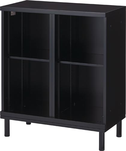 フリーボ 下置脚付 オープン2列 ブラック