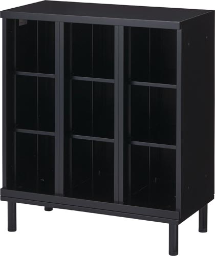 フリーボ 下置脚付 オープン3列 ブラック